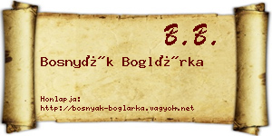 Bosnyák Boglárka névjegykártya
