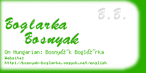 boglarka bosnyak business card